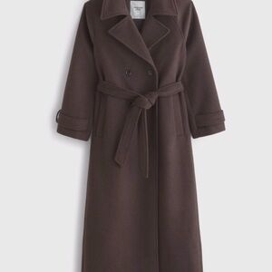 Abercrombie & Fitch Carrie Wool Blend Trench Coat